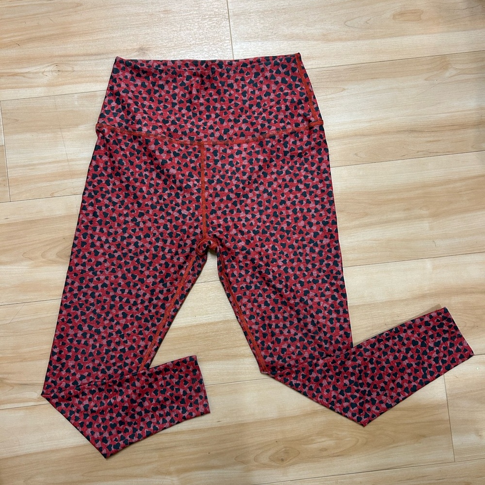 Beyond Yoga Red and Black Patterned Leggings